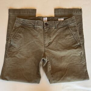 Gap Mens Straight Fit Green Chinos